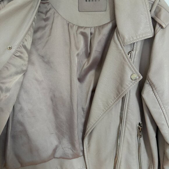 Blank NYC Jacket Faux Leather Jacket Women L Beige Moto Jacket Biker Jacket - Picture 7 of 8